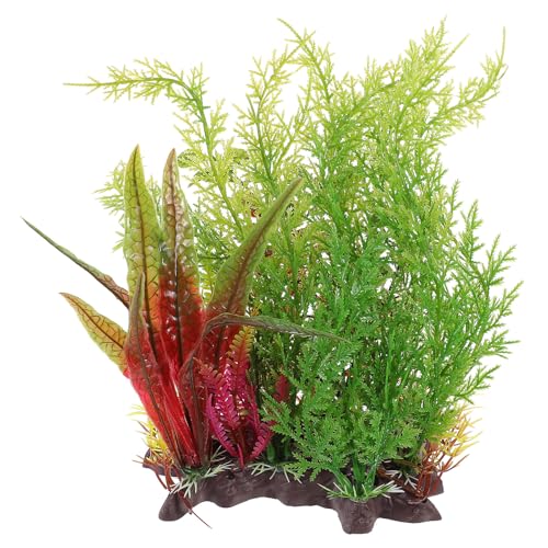 minkissy Plante Artificielle pour Aquarium Décorative en Plastique, Petite Plante Aquatique Compacte, Accessoire Déco Solide pour Réservoir, Décoration...