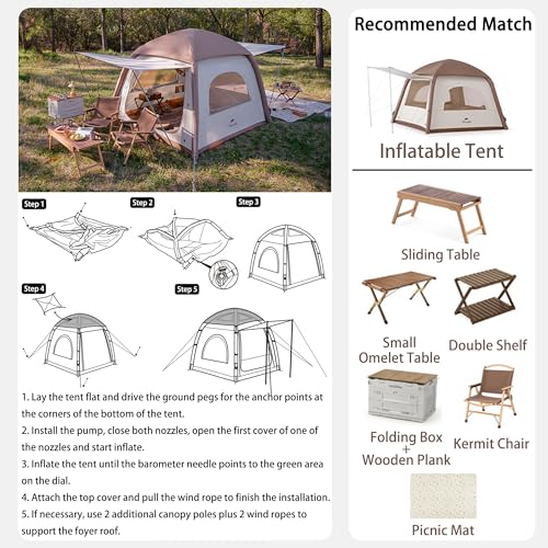 Carpa inflable para camping 3 personas windhike ligera miniatura 5
