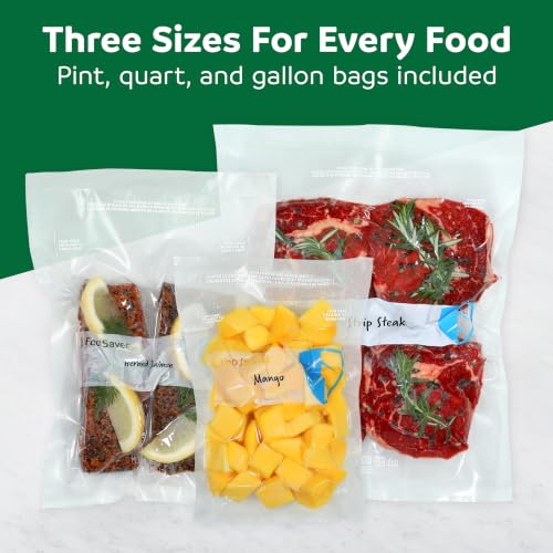 Image of FoodSaver Variety Pack Vacuum Seal Bags, 120 Count Pre-Cut BPA-Free Freezer Bags (20 Pint, 60 Quart, 40 Gallon) for Food Storage, Sous Vide, Meal Prep