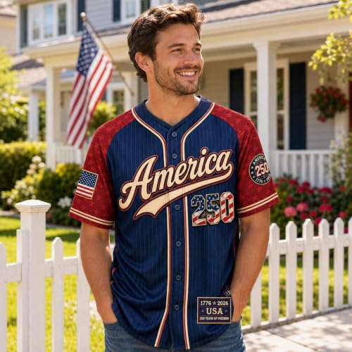 Jersey personalizado América 250 Aniversario, Camiseta de béisbol patriótica con nombre y número, camiseta libertad USA 1776-2026, regalo 4 de julio miniatura 2