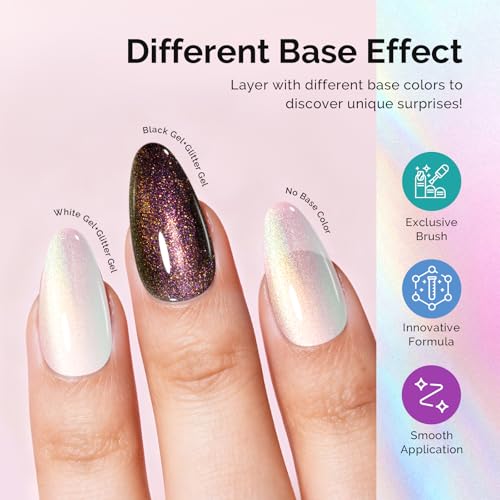 Image of MelodySusie Shimmer Aurora Yellow Pink Gel Nail Polish, 0.5fl oz Soak Off UV LED Jelly Pink White Gel Polish Gift for Women Nail Art Manicure Salon DIY Nail Design Decoration at Home-G2608