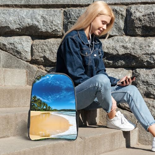 Mochila transparente unisex con estampado de olas para mujeres y hombres 6