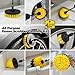 Holikme 4 Pack Drill Brush Attachments Set, Power Scrubber with Extend Long Attachment，Cleaning Supplies for Bathtub, Shower, Grout, Tile(Yellow)
