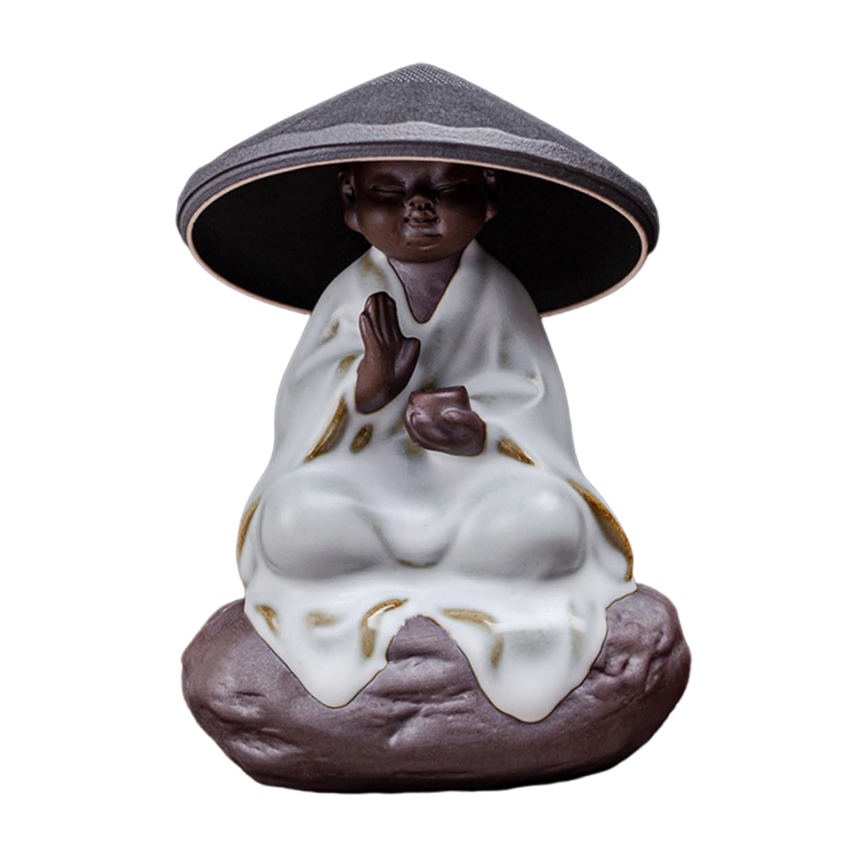 Garneck Colino da Tè Filtro Integrato in Ceramica Buddha Mini, Accessorio per Tisane, Design Creativo Perforato, Piccolo e Leggero, per Bevande in Casa e Ufficio