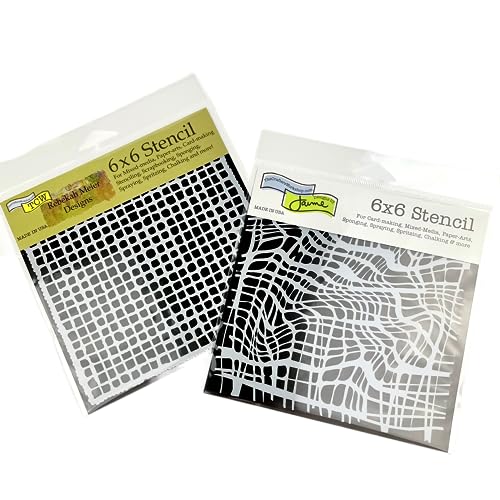Crafter's Workshop Stencil 2 Pack, Reusable Stenciling Templates for Art Journaling