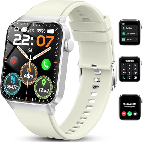 Smartwatch Herren Damen, 1,85' HD Smartwatch Damen mit Telefonfunktion, Smart Watch Fitnessuhr 113+ Sportmodi, IP68 Wasserdicht, Sportuhr mit Herzfrequenz Schlafmonitor Schrittzähler, für Android iOS