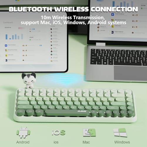 Teclado inalámbrico Bluetooth compacto de estilo retro con panel mate 3