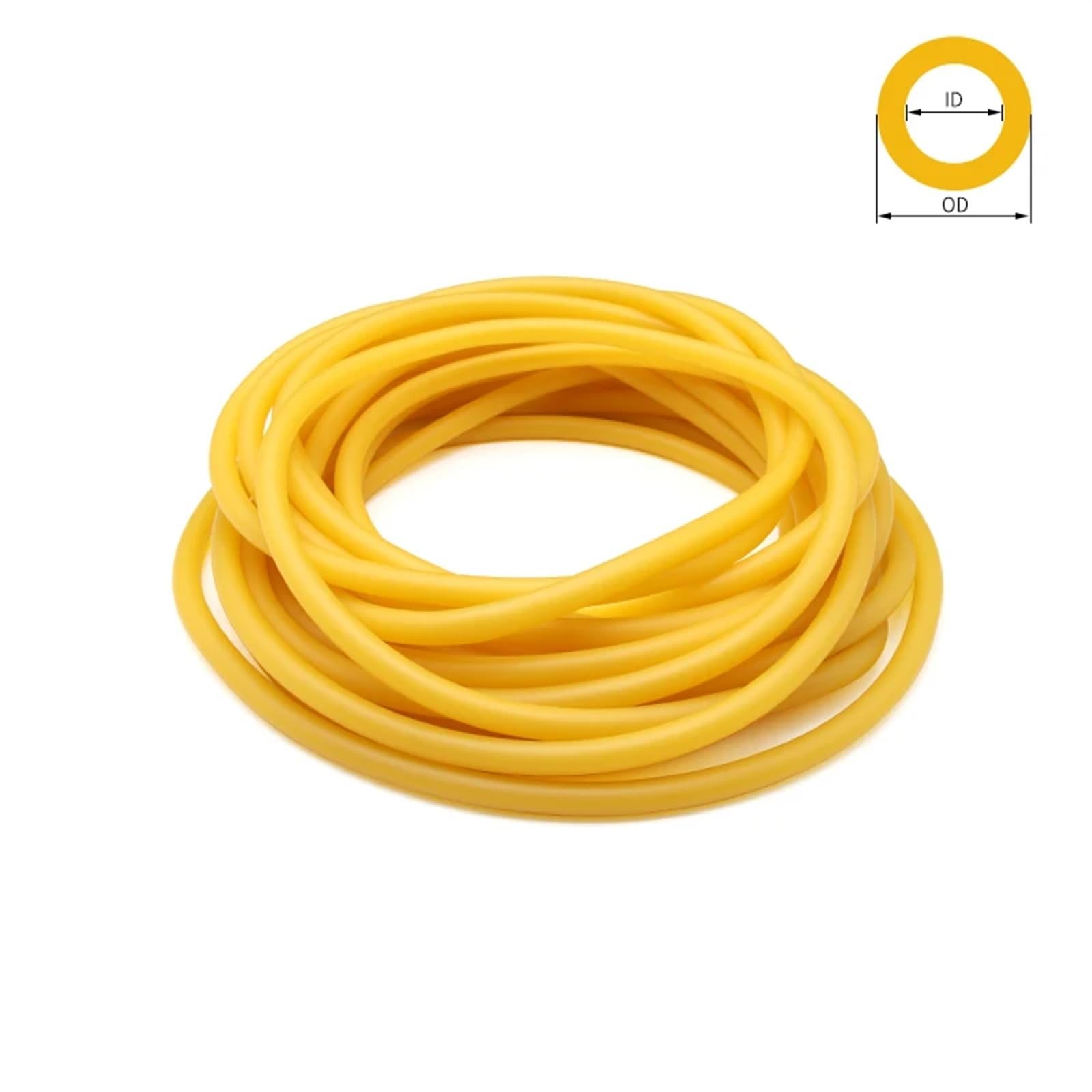 Manguera De Goma Mangueras de Goma de látex de 1/10/30M ID 1,6~9mm Bandas de Goma de Tubo elástico Beige Amarillo para Flexible(30METERS_ID 2MM X OD 4MM)