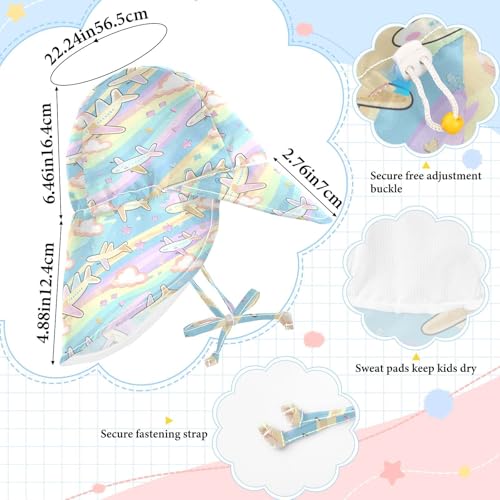 Planes Cartoon Infant Toddler & Kids Sunhat Baby Boys Summer Hats Baby Girls Sun Protection Wide Brim Traveling Swim4