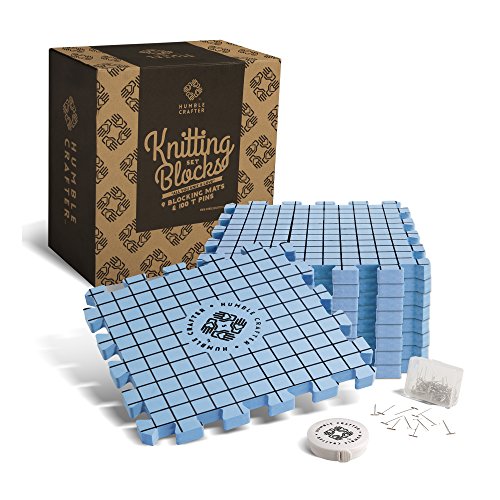 Blocking Mats for Knitting | Extra Thick - with Grids Guaranteed to Align - Includes 100 Stainless Steel T-Pins and 60-Inch Sewing Tape Measure…
