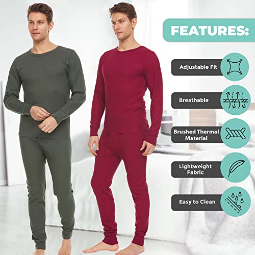 DARESAY Mens Thermal Long Sleeve Shirt & Pant - Base Layer for Tshirts & Jackets - Long Johns For Men Base Layer Set (2-Sets)4