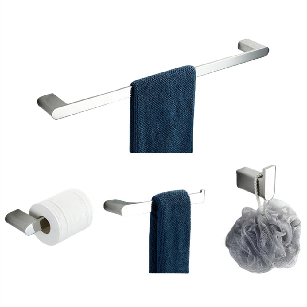 Matériel de salle de bain anti-rouille : kit 4 pièces avec porte-serviettes pour petits espaces