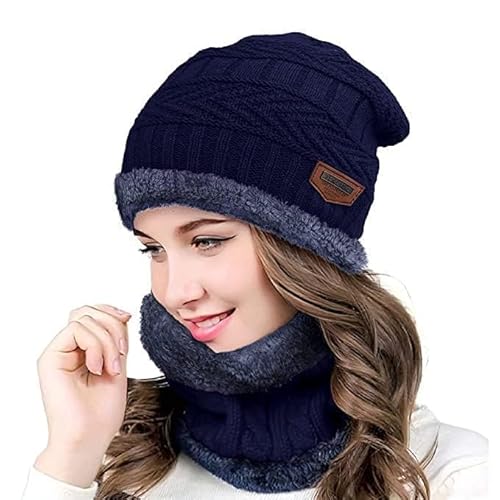 Aenon Fashion is my passion Knit Beanie with Neck Warmer Beanie Cap for Men Winter Wear Woolen Cap for Women Thermal Cap Winter Wear for Men Beanies Cap