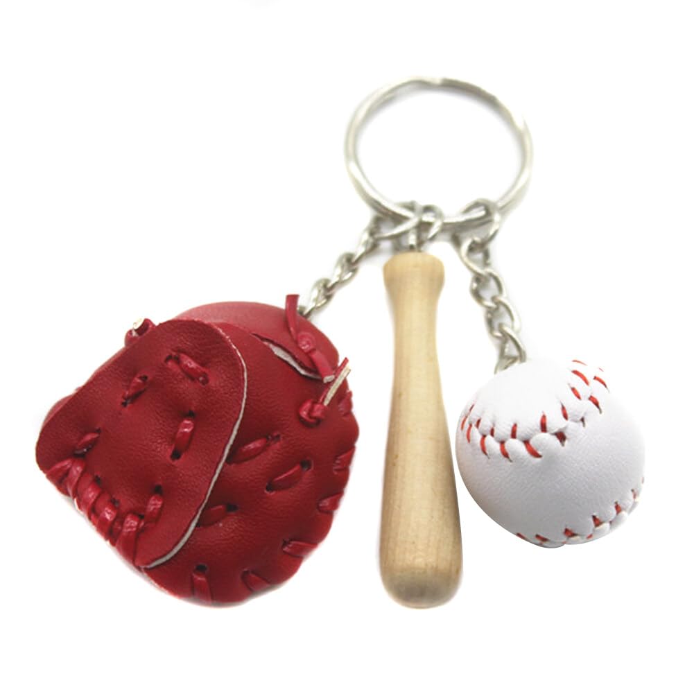 honkbalknuppel sleutelhanger - nieuwe honkbalknuppel en handschoen set hanger sleutelhanger | sleutelhanger met sportmotief voor , handtas, sportersouvenirs
