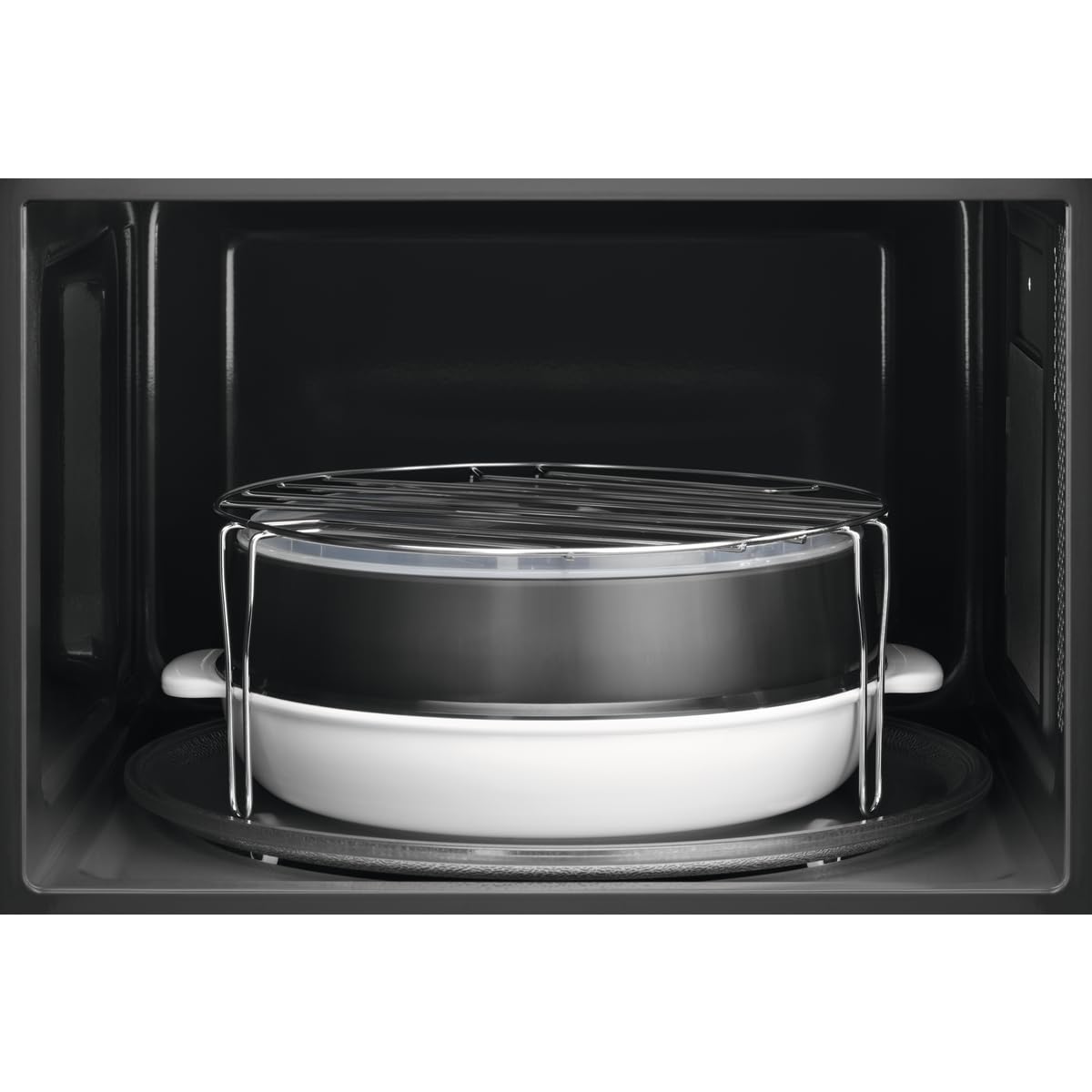 AEG MFB252DB Freistehende Mikrowelle 25L 900W Invertertechnologie Edelstahl-Innenraum Schwarz