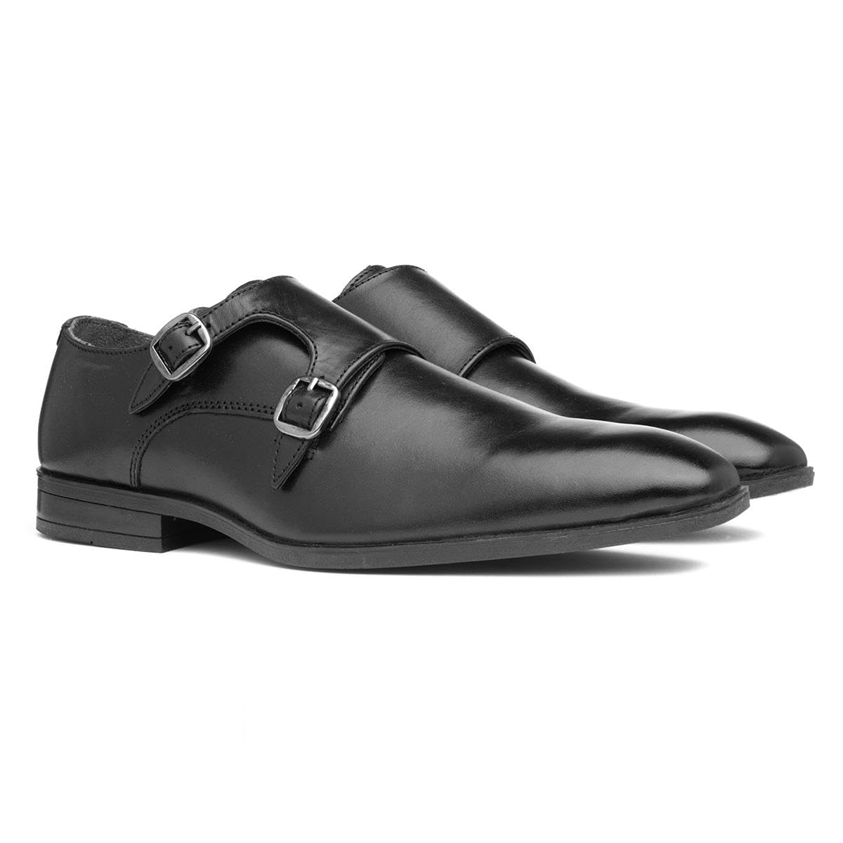 Silver Street London Zapato Monk Bourne Formal/Oficina de Piel para Hombre, Negro, 10 UK/44 EU