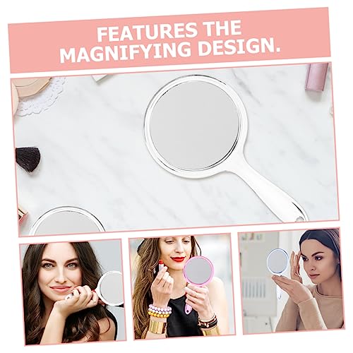 Outanaya 3 espejos de maquillaje de mano doble cara miniatura 4