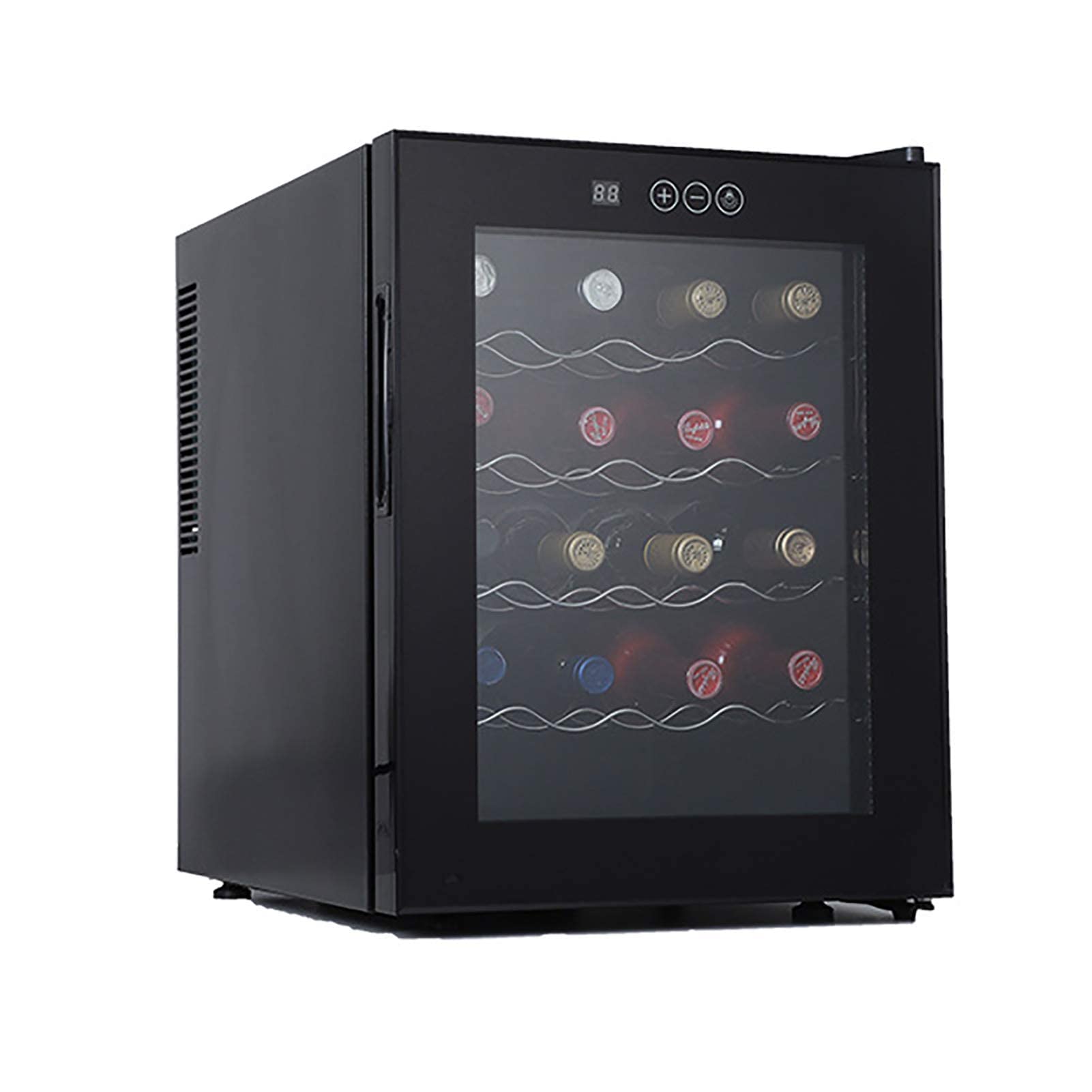 UsmAsk Bodega de 20 Botellas, refrigerador de Vino de Doble Zona, absorción de Golpes silenciosa, Protege de la luz, Temperatura Constante, sin Niebla