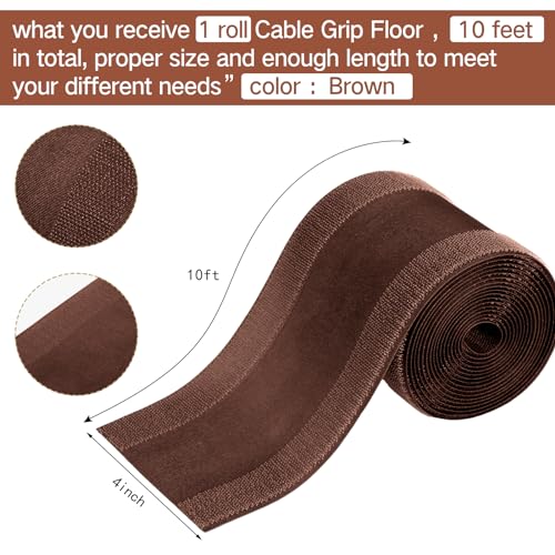 Image of WILLBOND Carpet Cord Cover Cable Protector Floor Cover Cable Protector Management Only for Commercial Office Carpet(9.84 ft,Brown)