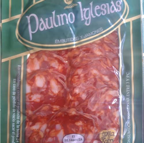 Chorizo ibérico loncheado. Chorizo Ibérico al corte loncheado. Contiene 5 sobres 100grs (500grs). Chorizo Ibérico extra picante loncheado envasado al vacío.