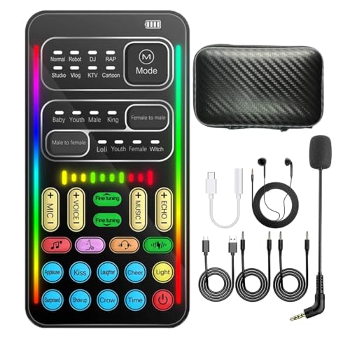 I9 Voice Changer Sound Card Kit with Mic for Gaming, Streaming & Voice Chat
