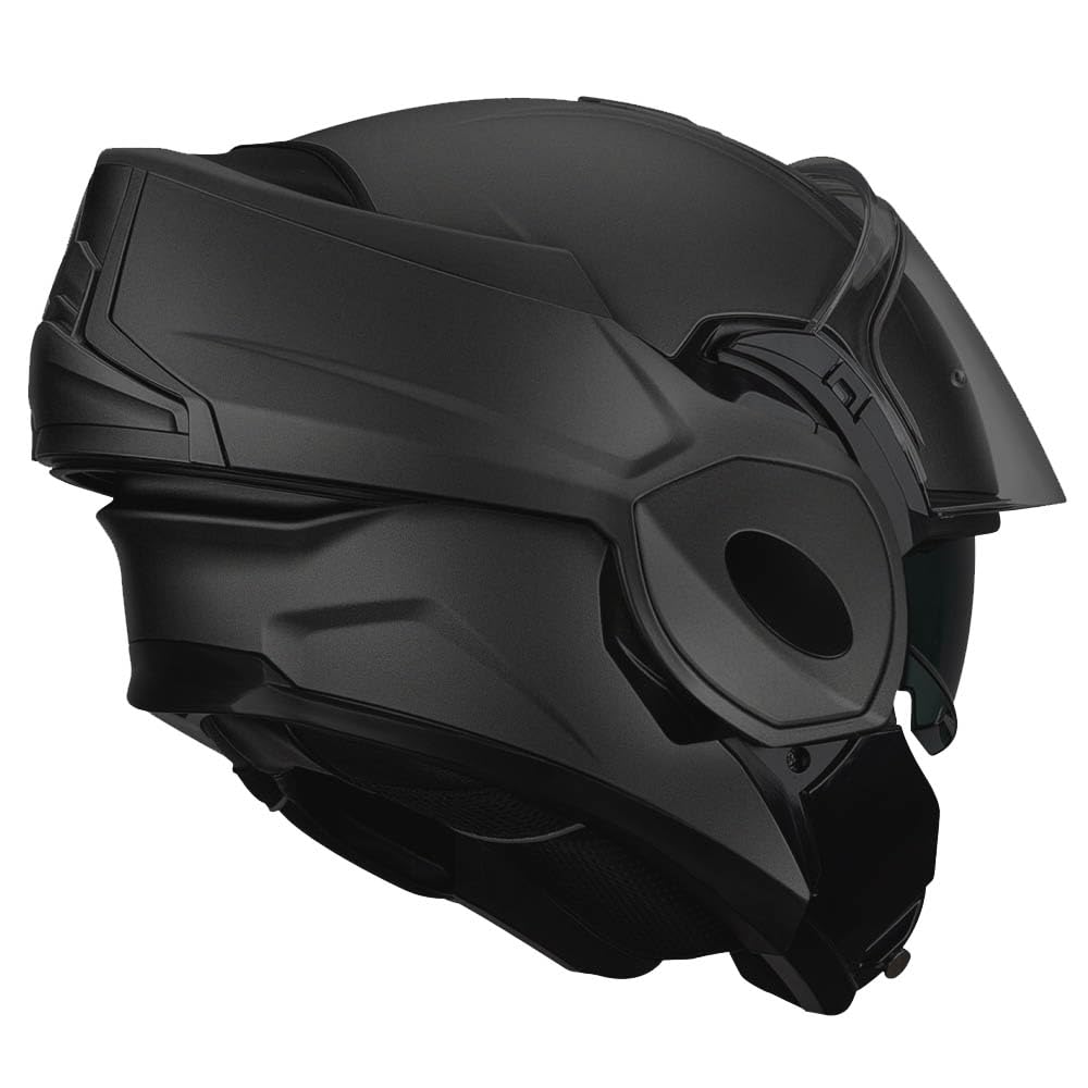 Kappa KV55 Casco de Moto Modular, Negro Mate, Abatible 180 Grados, con Visera Interior Ahumada, Interior Desmontable