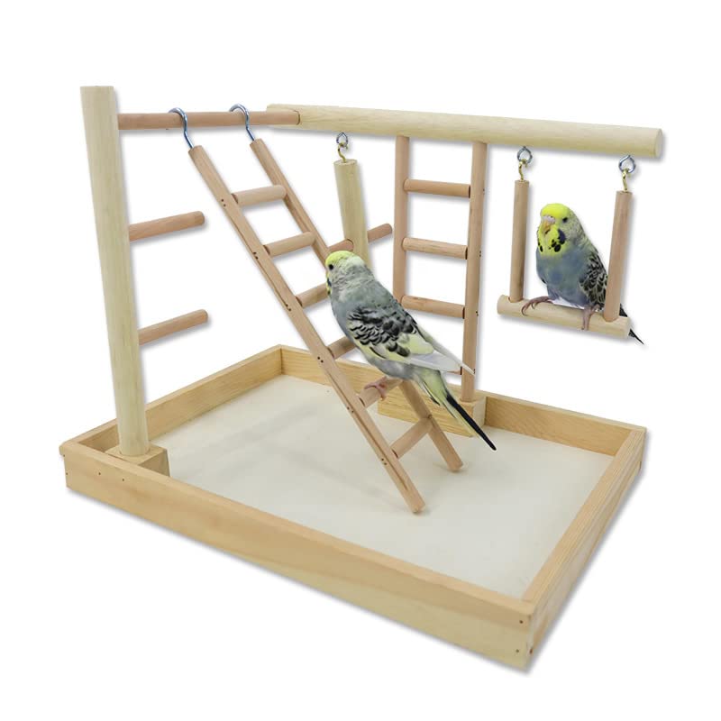 Okoń ptasi Parrot Playground Bird Playstand Perches Play With Drabins Feeder Bite Toys Activity Center