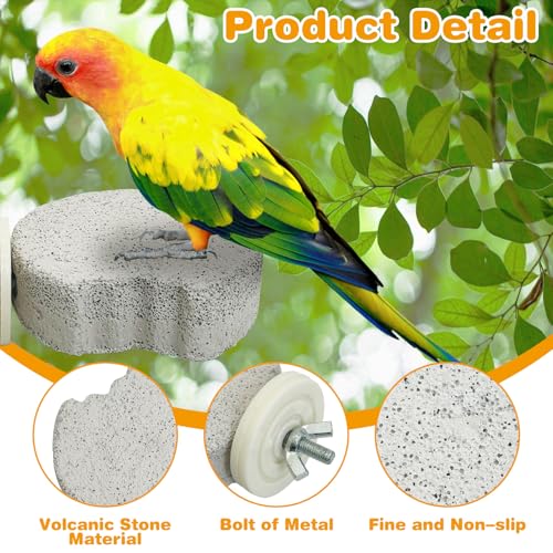 Image of PINVNBY 4 PCS Bird Perches Calcium Parrot Perch Stand Bird Beak Grinding Stone Foot Claws Trimmer Parrot Chewing Toys Bird Cage Accessories for Budgie Cockatiel Conure Lovebird Finch
