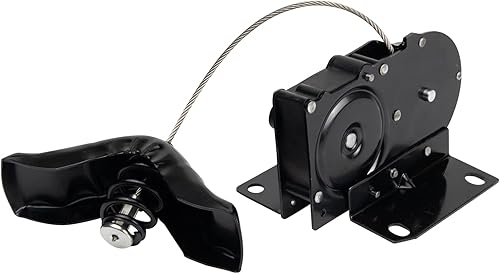 TRQ Conjunto de portador de neumáticos de repuesto y polipasto de ajuste directo para camioneta Ford E150 E250 E350