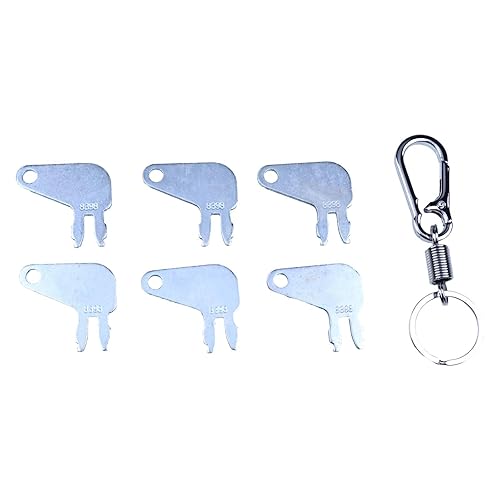 Miniatura 4 de ZTUOAUMA 6 llaves de encendido de desconexión maestras #8398 con llavero 8H-5306 7N-0718 7H-7290 para equipo pesado Caterpillar 313B 313D 313D2