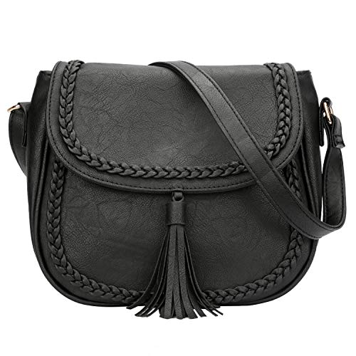 KKXIU Tassel Flap Saddle Bag