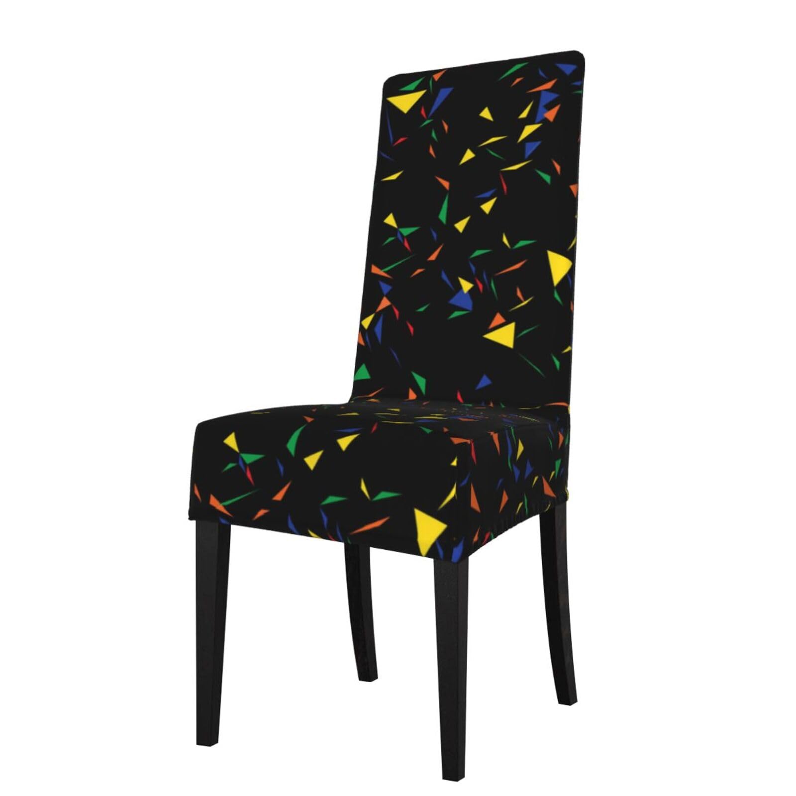LKYMOH Print Triangles Abstract Confetti, Chair Covers Stretch Chair Slipcovers for Dining Room, for Party Pet Protection Universal Fit Soft Polyester