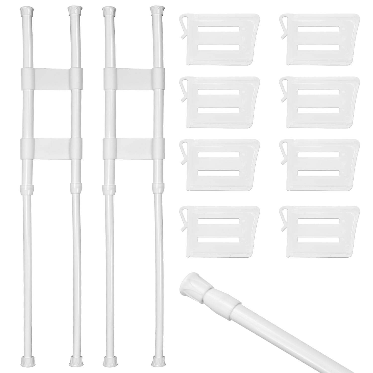 2 Piezas Barras de Frigorífico RV Extensible a 40-70cm con 8 Piezas Separadores de Refrigerador para Asegurar Alimentos y Bebidas en Caravanas y Casas Rodantes