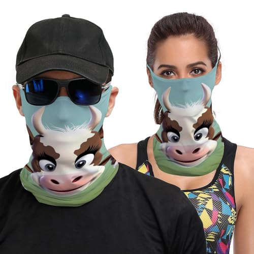 Neck Gaiter Cute Cow Face Mask for Travel Face Cover Scarf for Men Women Elastic Headbands Wind-proof Bandana for Skiing Fishing Hiking Cycling - Main Image