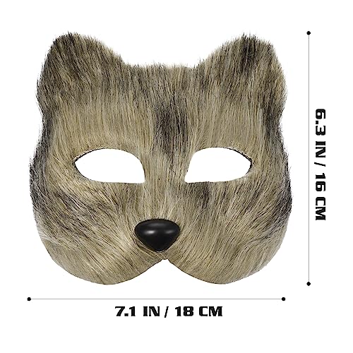 Holibanna Masquerade Fox Masks Japanese Fox Cat Masks Dress Up Party Atificial Cosplay for Halloween Carnival Masquerade Accessory (Grey) - Image 2