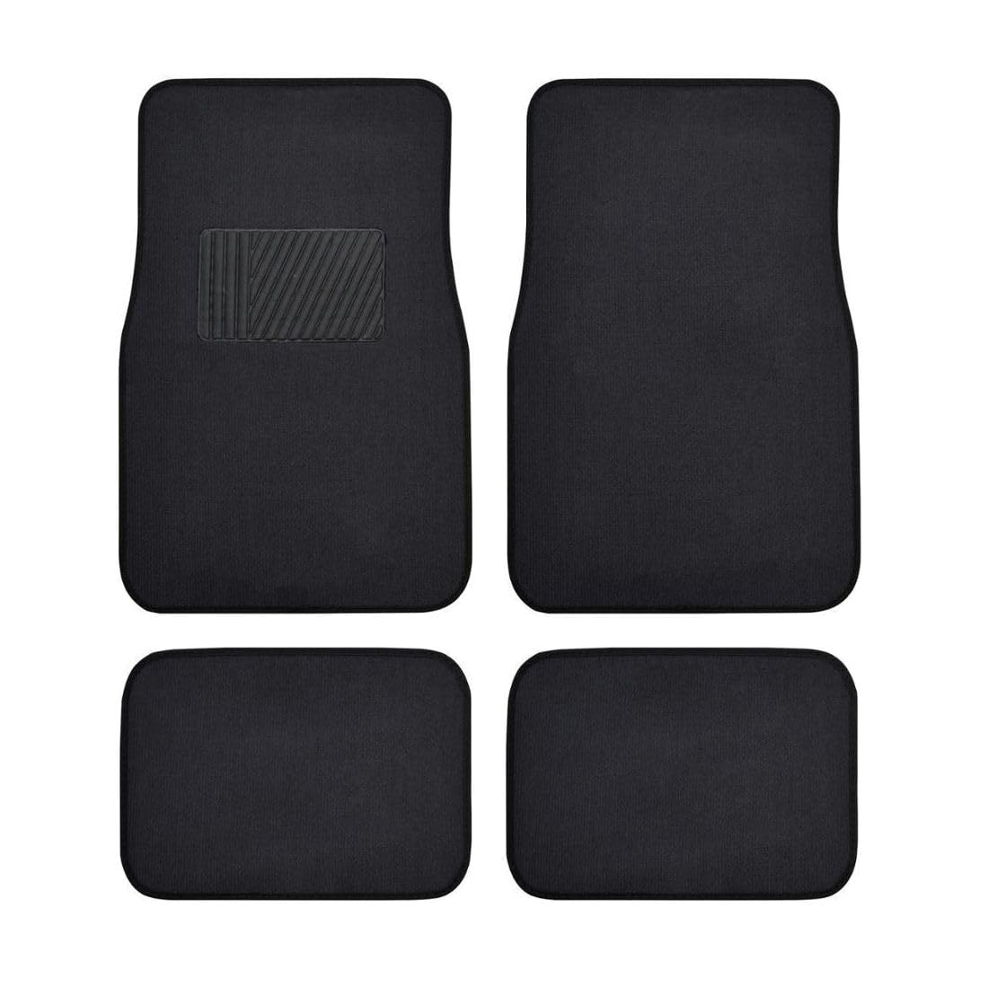 alxiang Solid Black Carpet Car Floor Mats-Set Of 4 Driver Passenger and Fits Pads Nylon Rubber 25 X