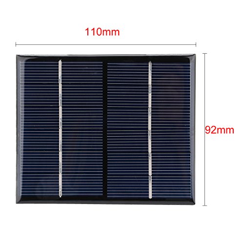 sourcingmap 5Pcs 6V 200mA Poly Mini Solar Cell Panel Module DIY for Light Toys Charger 110mm x 92mm - Image 3