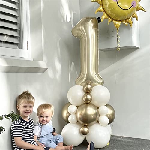 40 Inch Champagne Gold Foil Balloon Number 9, Large Self Inflating Light Gold Number Balloons 0-9 Helium Balloons Set for Girls Boys 9th Birthday Women Anniversary Graduation Party Decoration Supplies - 4