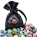 Haxtec Dragon Dice Bag Drawstring Leather DND Dice Pouch Storage Bag for D&D Dungeons and Dragons Gift, Coins and Accessories (Red Eye) Patent Number D893867