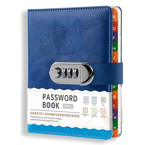 Carnet de notes B6 avec verrouillage par mot de passe avec URL et répertoire téléphonique pour une écriture sécurisée et une gestion des contacts