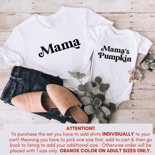 Mama Mama's Pumpkin Thanksgiving Mommy and Me Shirts, Cute Mommy Daughter Outfits Toddler, Mom and Son Matching Fall Outfits, Mom Baby Thanksgiving 2021.3