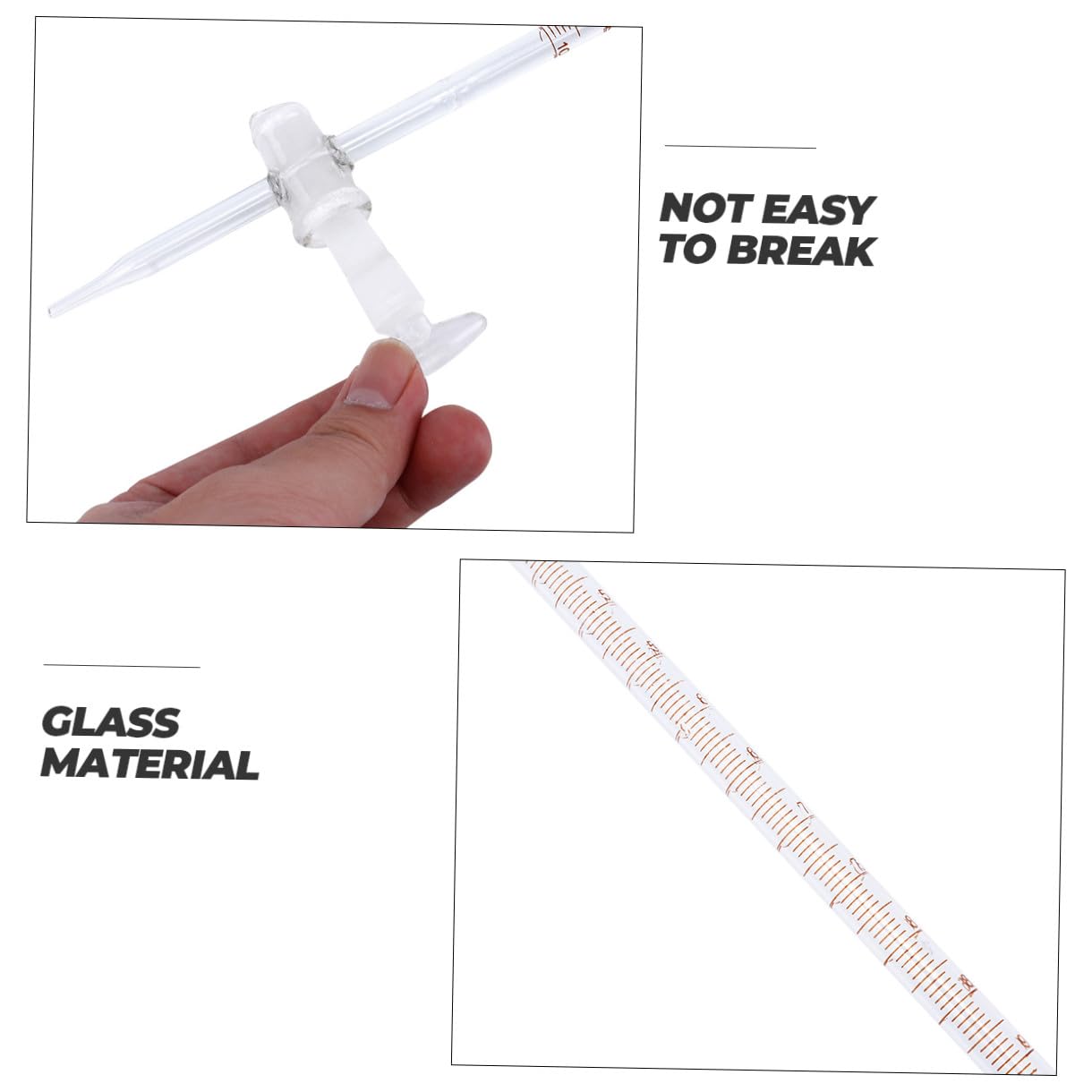 COLLBATH Burette de laboratoire chimique en verre borosilicate - Idéal pour la titration acide Équipé d'un robinet d'arrêt - Convient aux classes scolaires et aux expériences scientifiques
