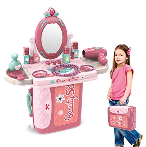 Image of Magicwand Pretend Play ABS Plastic Carry Along 3-in-1 Beauty Play Set Vanity Box Case【Made in India】【2 Yrs & Up】【Pack of 1】【Multi-Colored】
