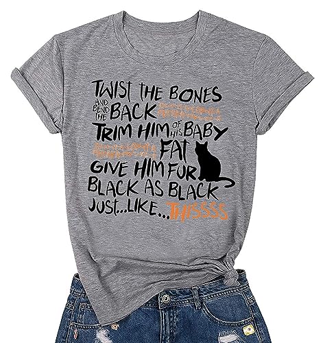 Hocus Pocus Shirt Women Halloween Shirts Twist The Bones Graphic Tee Sanderson Sisters Tops Halloween Movie Clothes