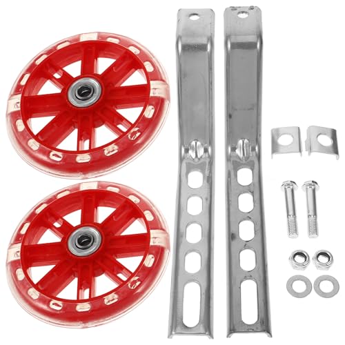 PRETYZOOM Ruedas de Entrenamiento Ajustables con Soportes para Bicicletas de 12-20 Pulgadas, Ruedas Estabilizadoras con Luz Roja Intermitente para Apoyo Auxiliar en Aprendizaje de Bicicleta miniatura 1