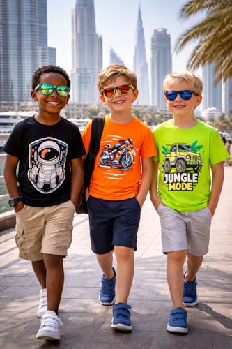 Image of T2F Boys Cotton Regular fit T-Shirts Pack of 5 |Soft Cotton Breathable Fabric | Half Sleeve Round Neck | Casual Wear Combo | Kids Clothing