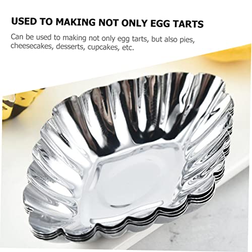 Namoarly WH3525M106I 20Pcs Stainless Steel Egg Tart Egg Tart Tins Tart Egg Tart Diy Muffin Tin Mini Decor Tart Shells Tartlet Pan Mini Tart Pan Cake For Baking Tart Pans Silver thumb #5