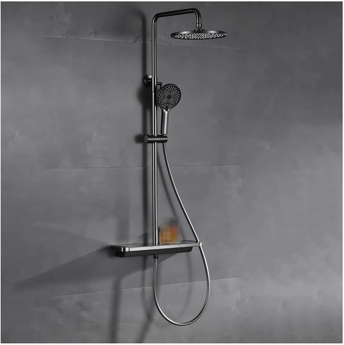 Système de douche effet pluie en laiton avec bec de baignoire cascade luxe