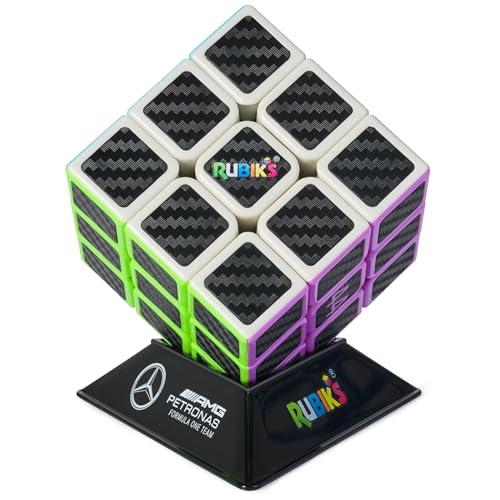 Rubik’s Cube, Mercedes-AMG Petronas F1 Team Carbon Fiber Cube, F1 Collectible & Desk Décor, Problem-Solving Brain Teaser, Fidget Toy & Sensory Puzzle, for Ages 8 & Up -  Spin Master, 6071492