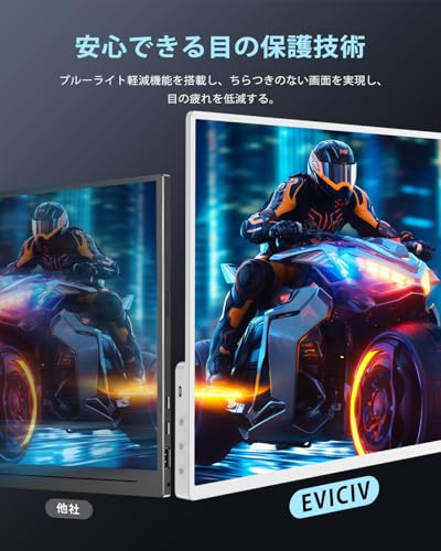 undefined EVICIV モバイルモニター 16インチ ゲーミングモニター120Hz 1ms高速応答 1920x1200FHD ゲームモニター 16:10非光沢IPS液晶パネル スイッチ用ディスプレイ モバイルディスプレイ 100%sRGB 薄型 軽量 狭額縁 HDRモード VESA対応 ブルーライト機能 USB/Type-C/標準HDMI端子 PS4/PS5/XBOX/Switch/PC/Macなど対応 の商品画像 4